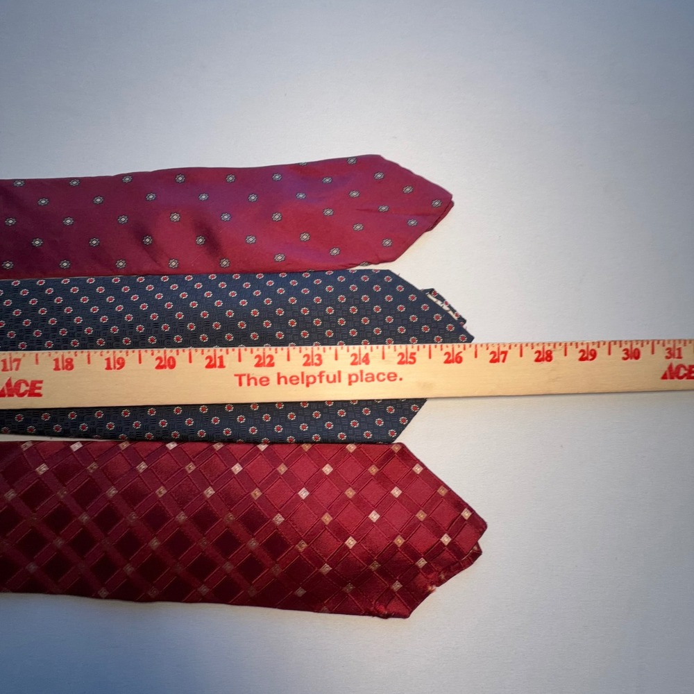 Vintage Christian Dior Cravates Necktie Lot Men OS Red Blue Silk Repair Project - Picture 10 of 10
